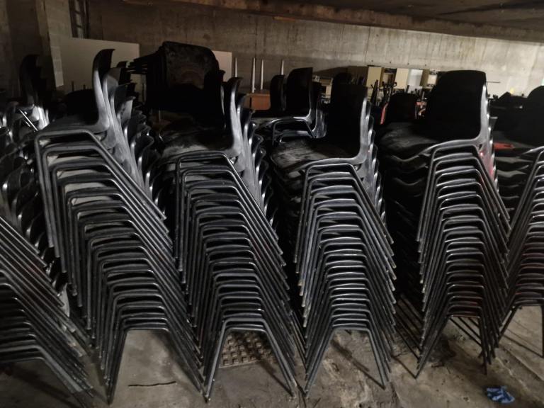 Cantilever stackable meeting chairs (20 available) Plastic stacking chairs (300 available)