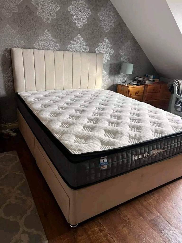 5ft King Size Divan Bed Base With Mattress Brand New Free Home Delivery order now C O  D 🚚📞