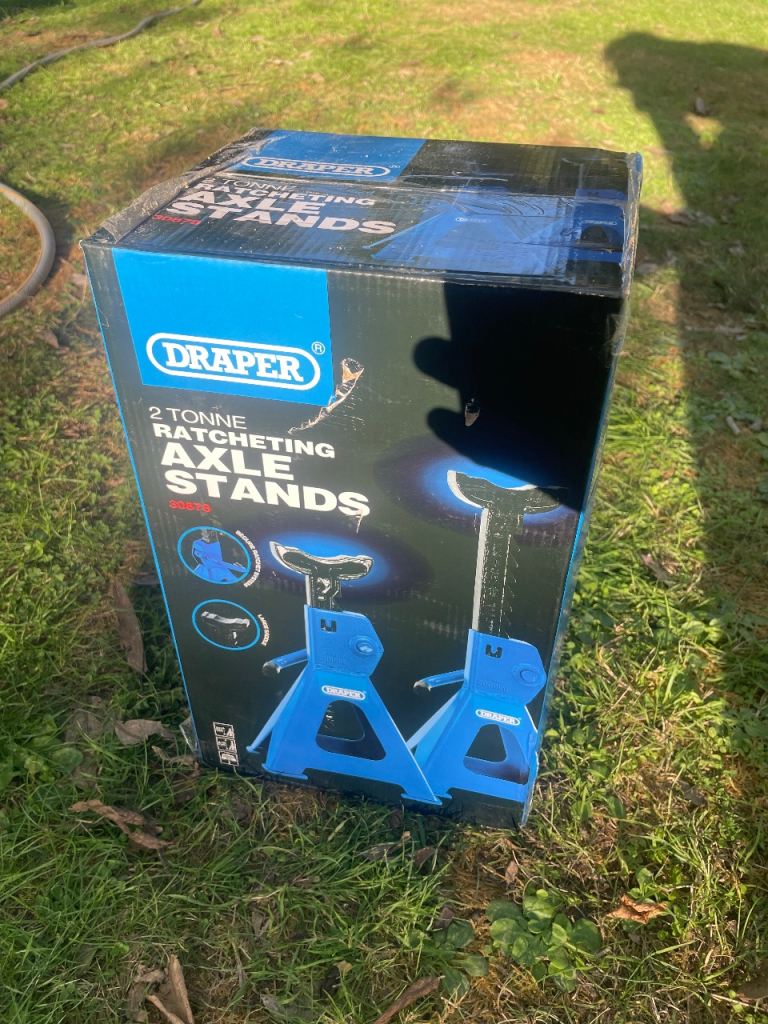 Draper 2 tonne ratcheting axle stands (pair) - New