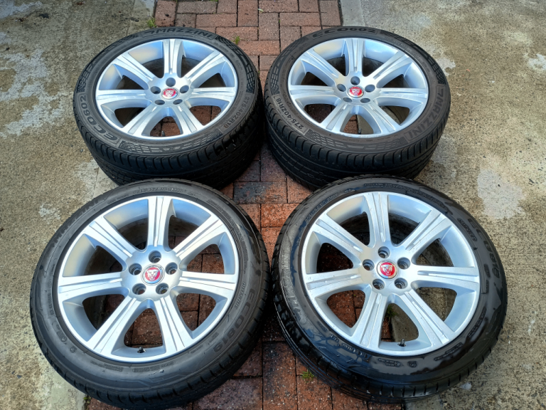 18" JAGUAR XF XJ XE ALLOYS 5x108 WHEELS 8.5J/9.5J GOOD TYRES
