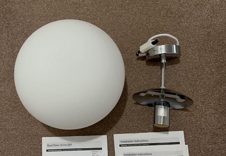 HABITAT Boyd Glass & Metal Pendant Light - Chrome