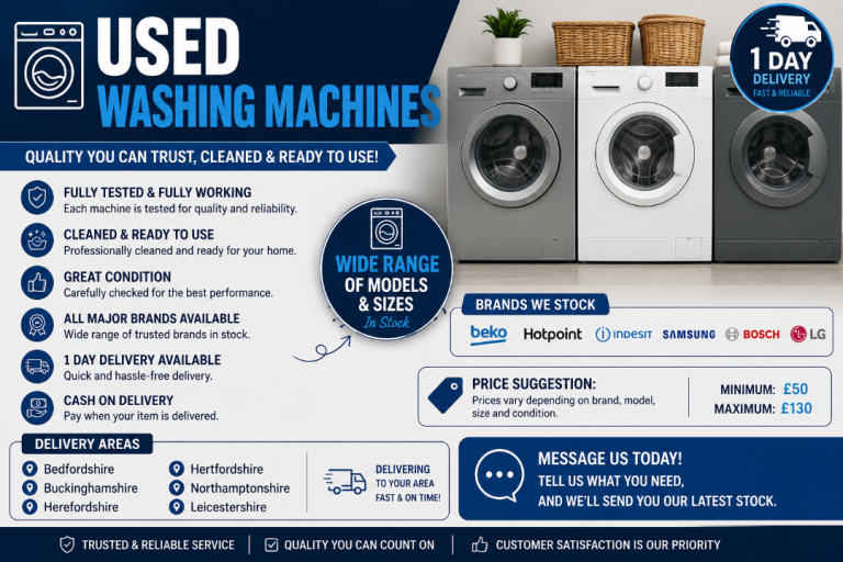 Used Washing Machines | Fully Tested | 1 Day Delivery | Cash on Delivery