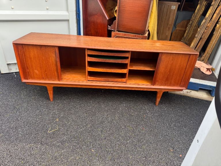 Danish Teak Sideboard with Tambour Doors by Bernhard Pedersen & Son Possible Delivery