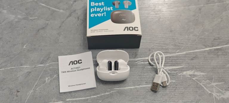 New AOC True Wireless Bluetooth Earbuds 