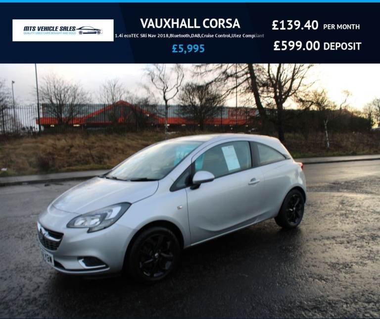  VAUXHALL CORSA 1.4i SRi 2018,Sat Nav,Bluetooth,DAB,Cruise Control,55mpg,F.S.H,Ulez Compliant
