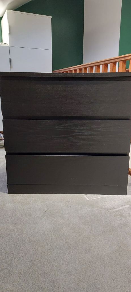 Black ikea Malm drawers