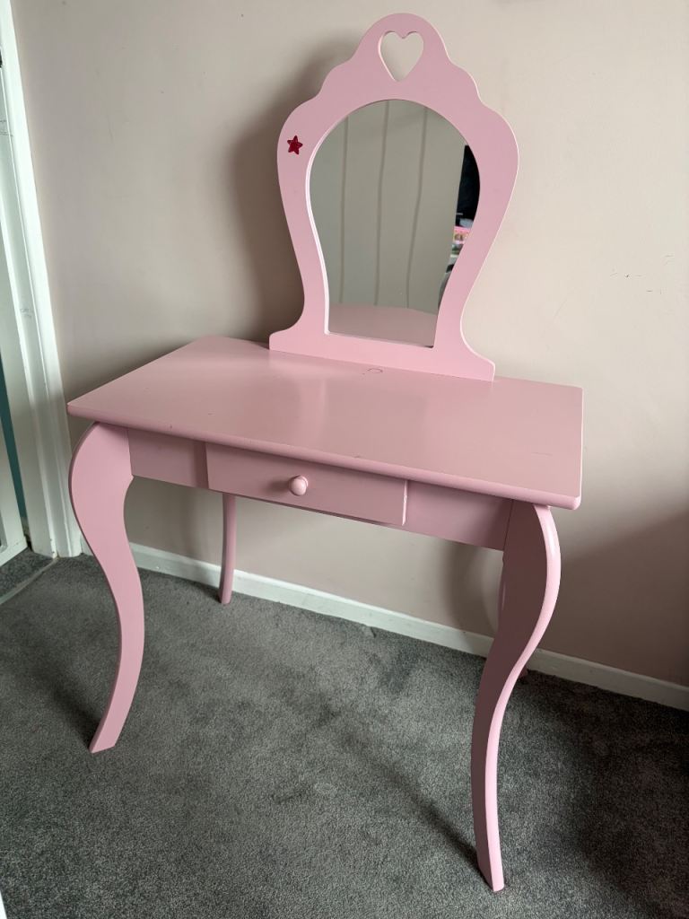 Kids Vanity Table / Dressing Table Desk Set – Pink