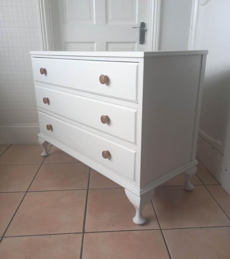 Chest Of Drawers - 3 Drawer - Vintage - White - Horfield