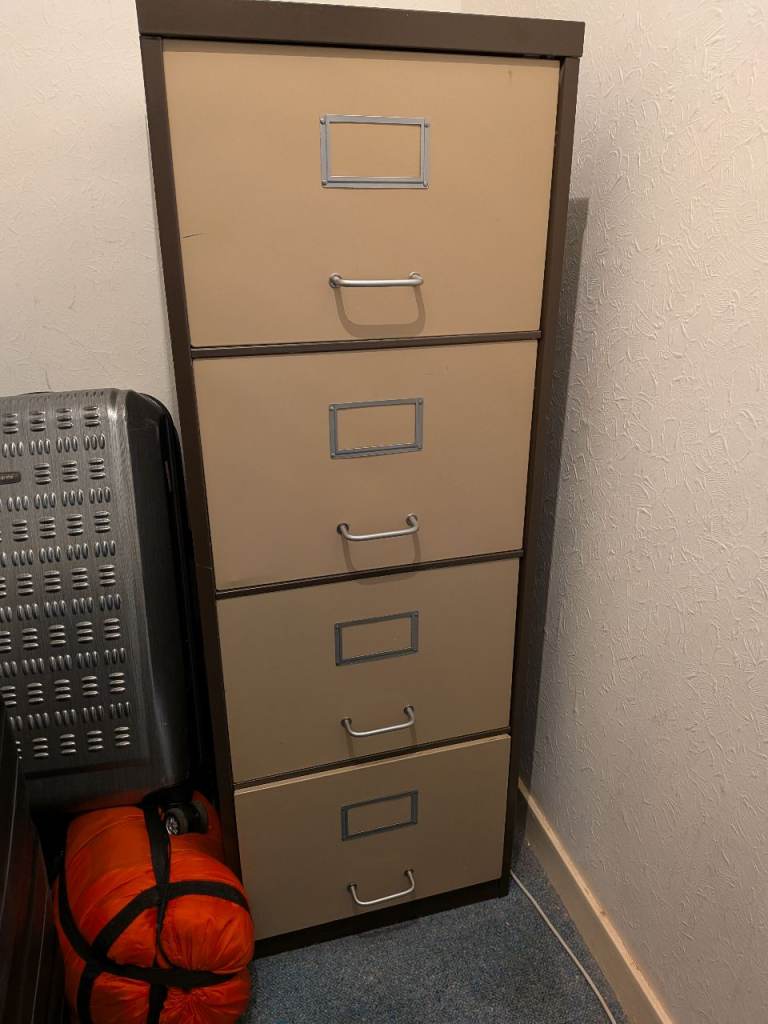 Four drawer metal filing cabinet