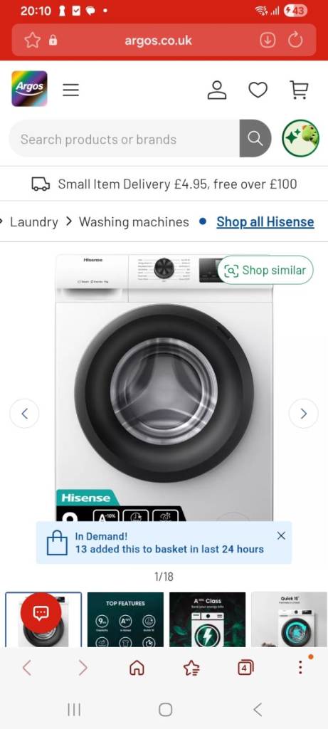 Hisense Washing Machine - White, Excellent Condition