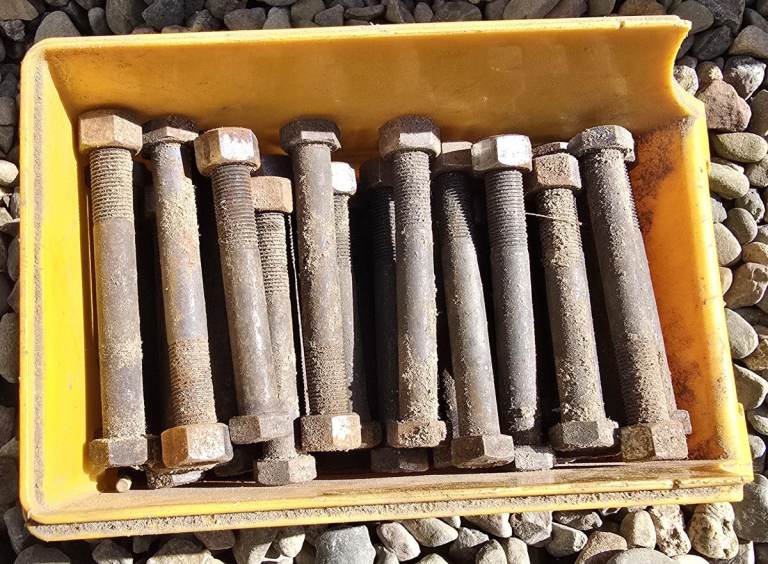 Large Metal Bolts and Nuts - Used Condition