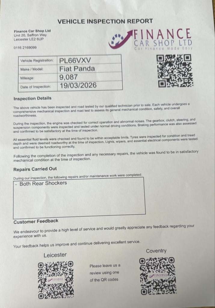 2016 Fiat Panda 1.2 Easy 5dr HATCHBACK PETROL Manual