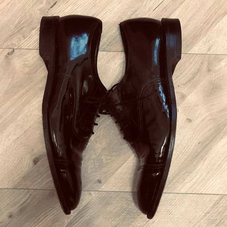 Men’s Black Patent Oxford Shoes – G. Jolliffe & Co Marlow – Size 12