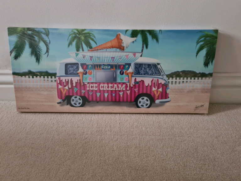 Canvas, image, picture of a VW van / ice cream van 