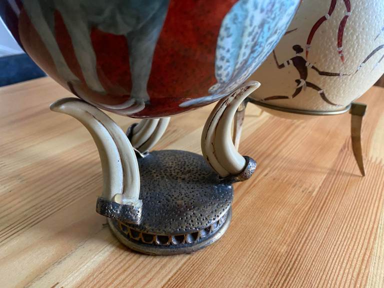 Hand painted African OSTRICH EGG SHELL 