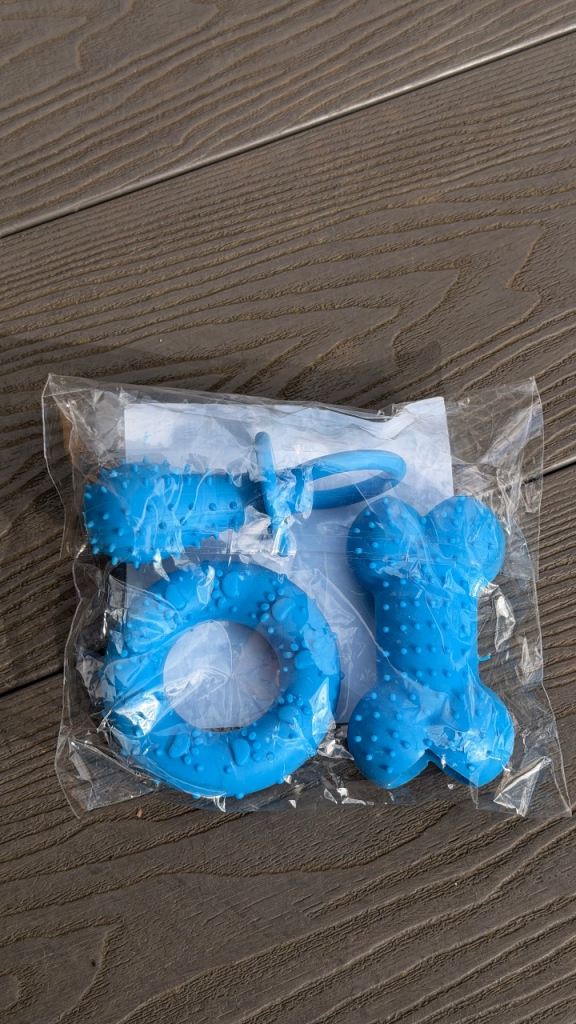 3 X Puppy Pet Toys for Small Dogs Resistant To Bite Rubber Circle Dog Teething
