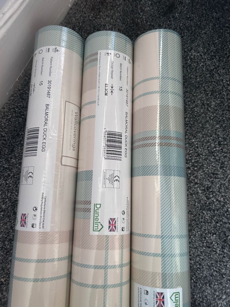 3 rolls of dunelm wallpaper