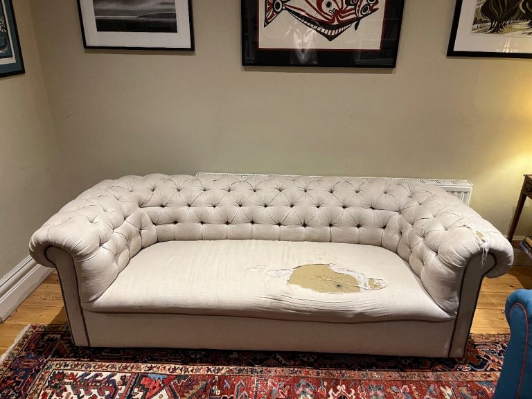 Chesterfield 3-seater sofa in need of upholstery