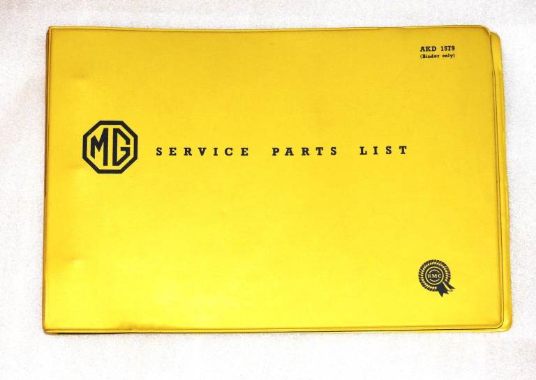 AUTOMOBILIA: ****MGB**** ORIGINAL SERVICE PARTS LIST