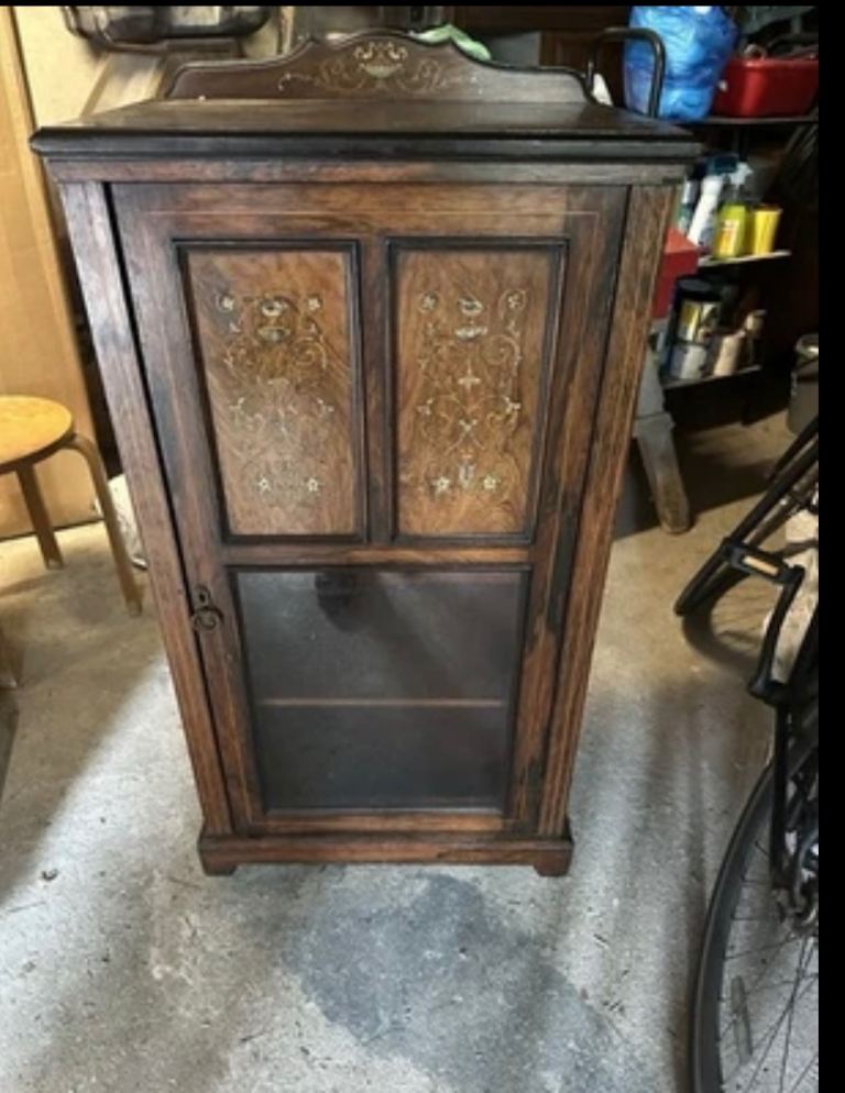 Edwardian Inlaid Rosewood LP Cabinet 