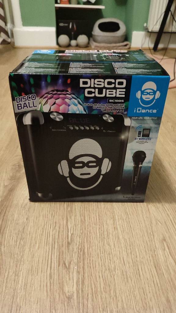 iDance BC100 Sing Cube Karaoke Machine System Microphone Black Brand new in box