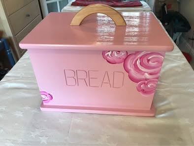 Painted wooden bread bin