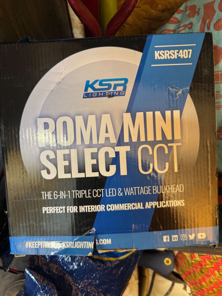 KSR Lighting Roma Mini Select CCT LED Bulkhead – New in Box
