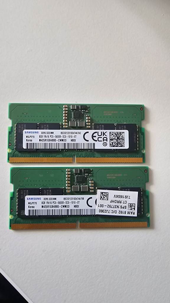 SAMSUNG DDR5 5600 LAPTOP MEMORY 2x 8gb
