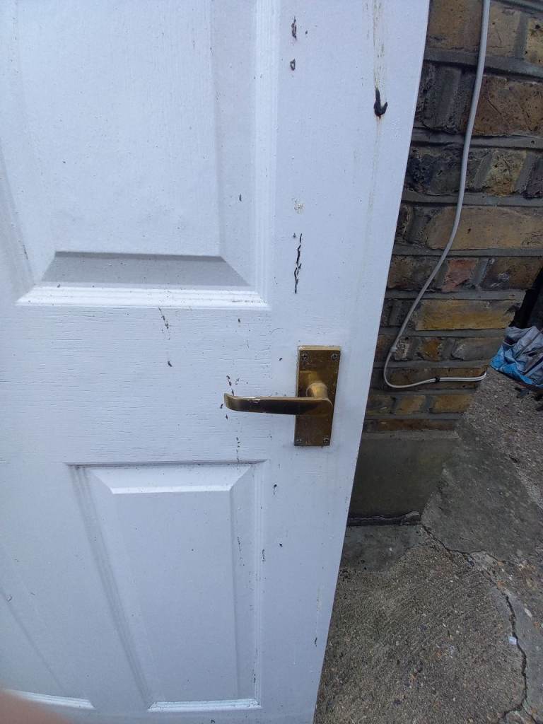 Very Heavy Fire door Wooden white colour used as kitchen door 