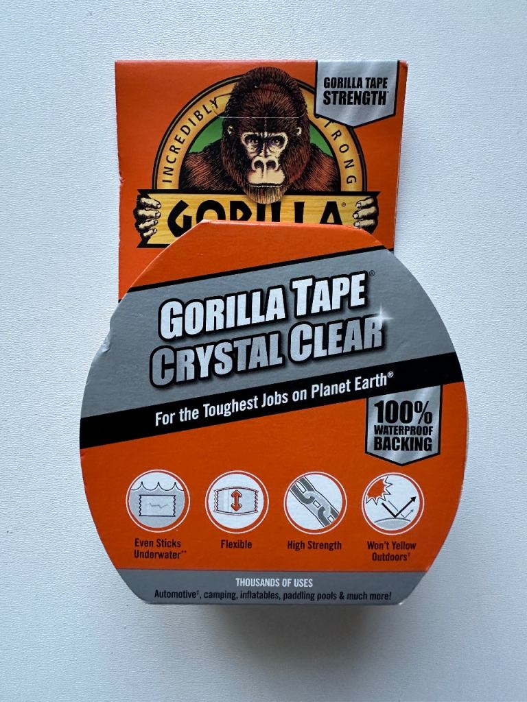 Gorilla Crystal Clear Repair Tape Roll 8.2M x 48mm Multi Use Packaging Sellotape 