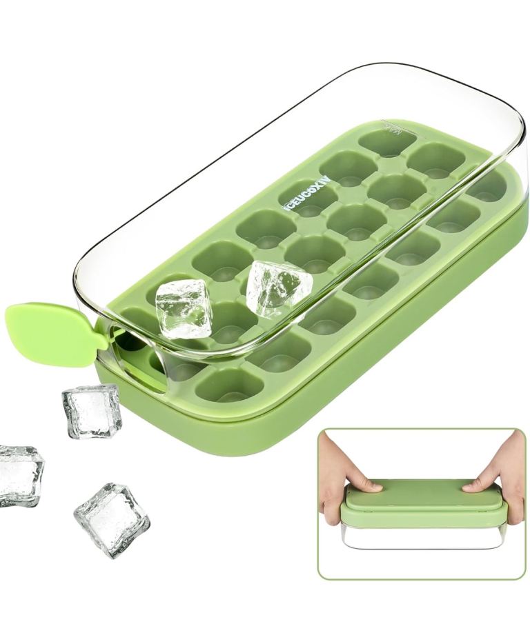 Ice Cube Tray, Easy Release Ice Mold - Silicone 21 pcs Ice Cube Trays for freezer - Ice Box