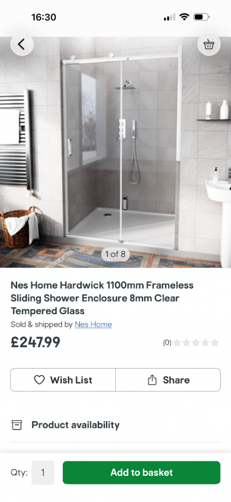 New shower screen 