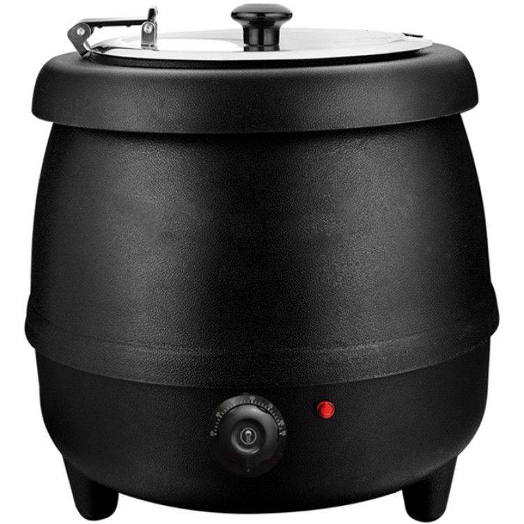 NEW 10L Soup Kettle Warmer Black 400W - Commercial Cafe Takeaway Catering