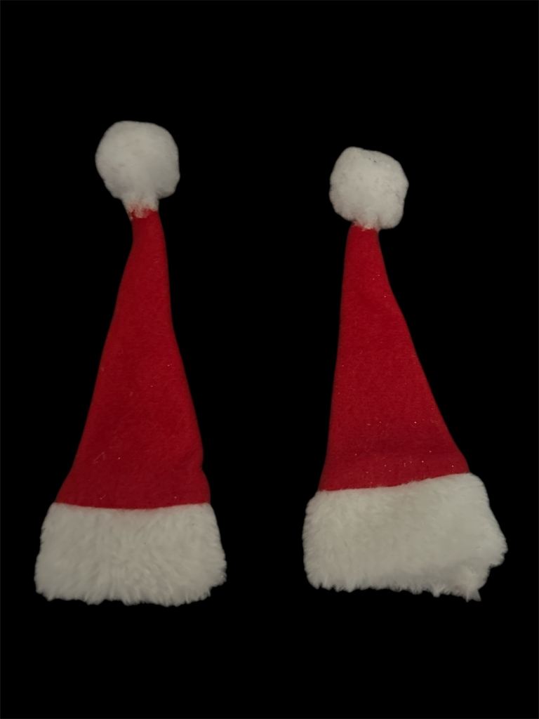 2 Santa Christmas Hats Elf Hats Mini Santa Hat 16cm Height Xmas Decor