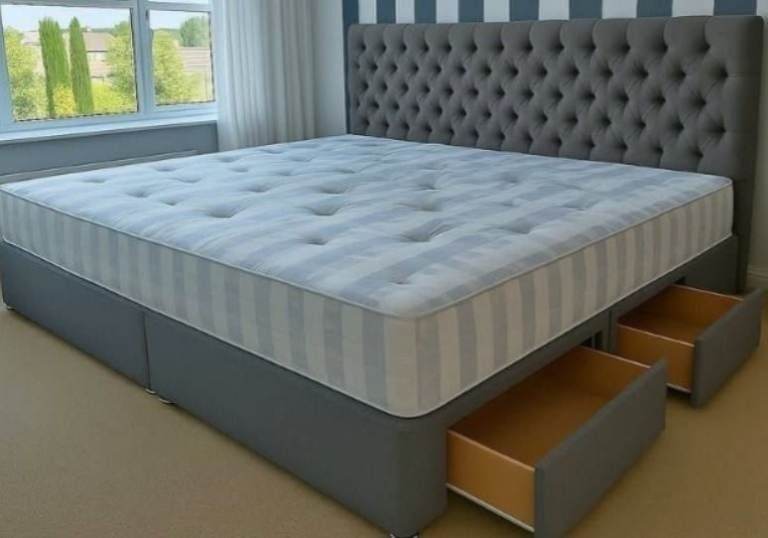 MODERN HOME STEAL ~ Divan 6FT Super King Bed Base With Mattress & opt-storage ~ FREE DELIVERY **
