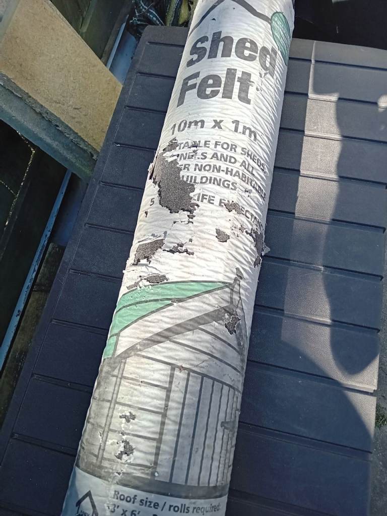 Shed Felt not used 10m x 1m 