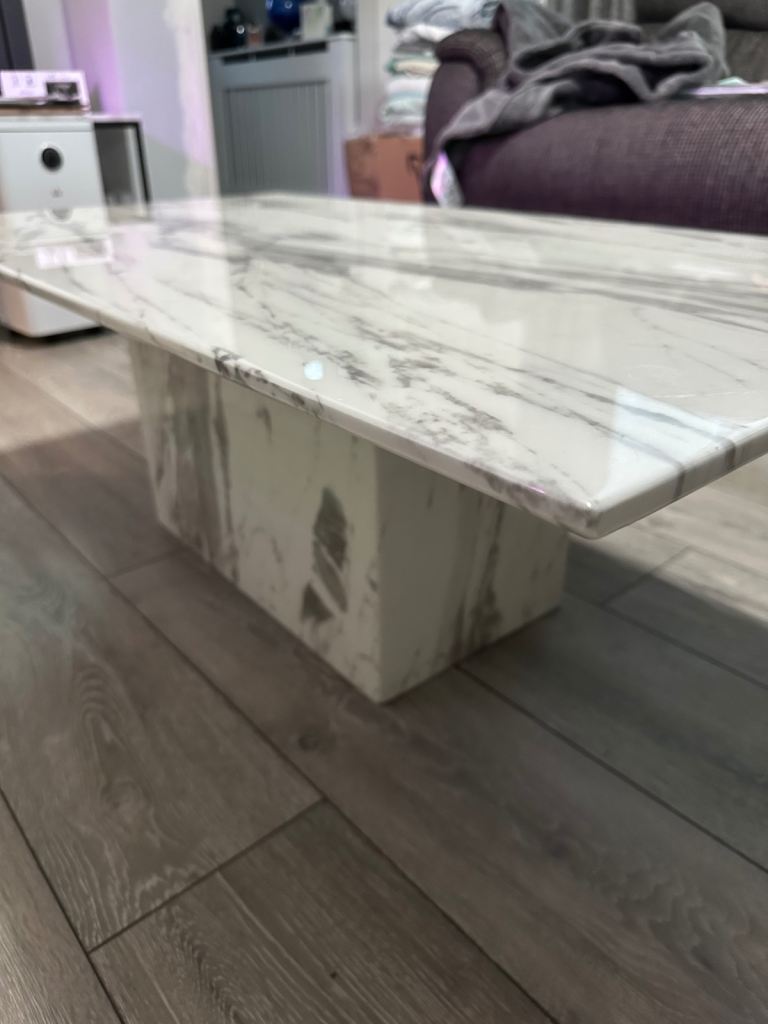 Marble coffee table + side table