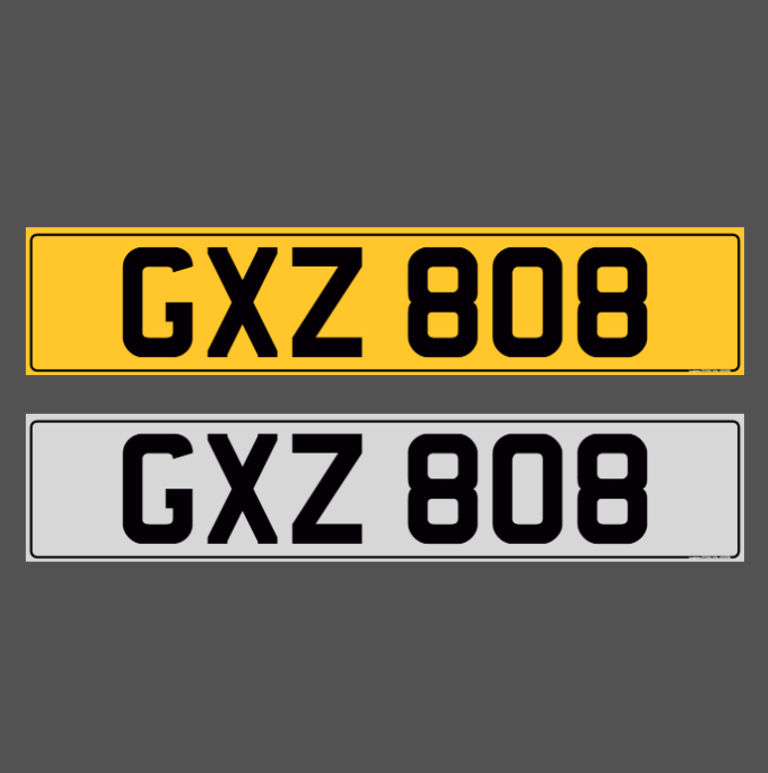 GXZ 808 - Dateless Cherished Registration Number Plate