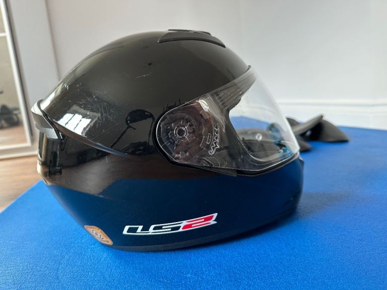 LS2 Black Motorcycle Helmet and protective soft bag
