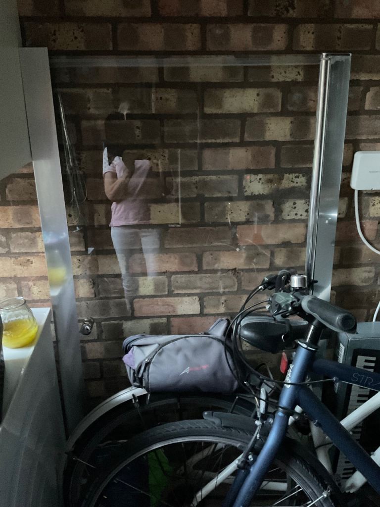 Glass Shower Screen Panel with Chrome Frame – Good Condition