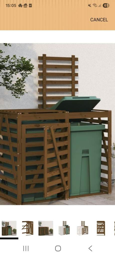 Wheelie Bin Cover for Two Bins In Pine Wood