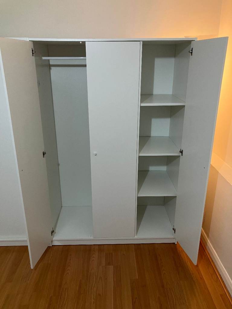 White wardrobe with 3 doors