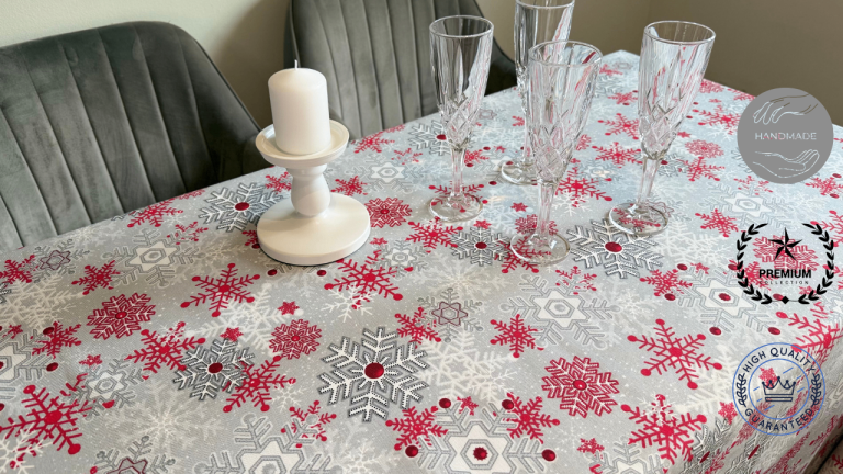 Eujenia’s Home Waterproof Christmas Tablecloth 180x200 cm HandMade