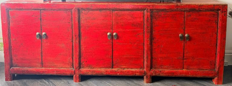 Antique Chinese Red Lacquer Sideboard (extra long)