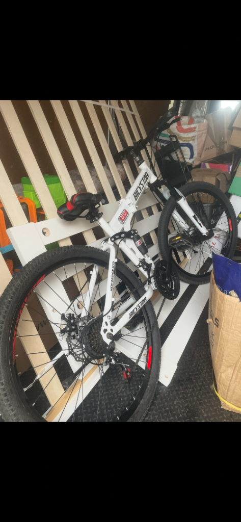 BICYSTAR Folding Mountain Bike – White, New
