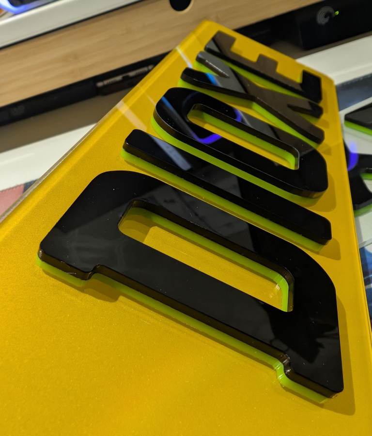 6mm Green & Black 4D Laser Cut Car a Number Plates 