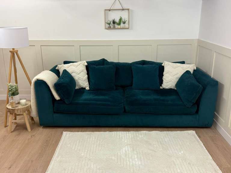  Barker and Stonehouse, Harrington Plush Velvet 3 Seater Sofa RRP £1775 Real Sofa Available to View
