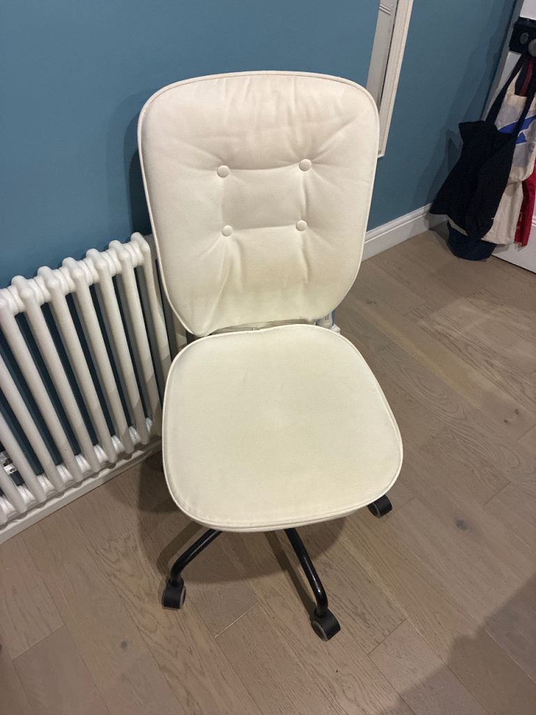 White Fabric Swivel Chair