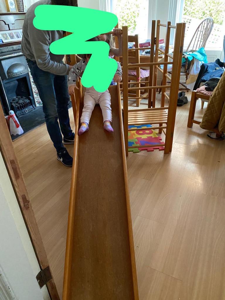 Sturdy wooden climbing frame