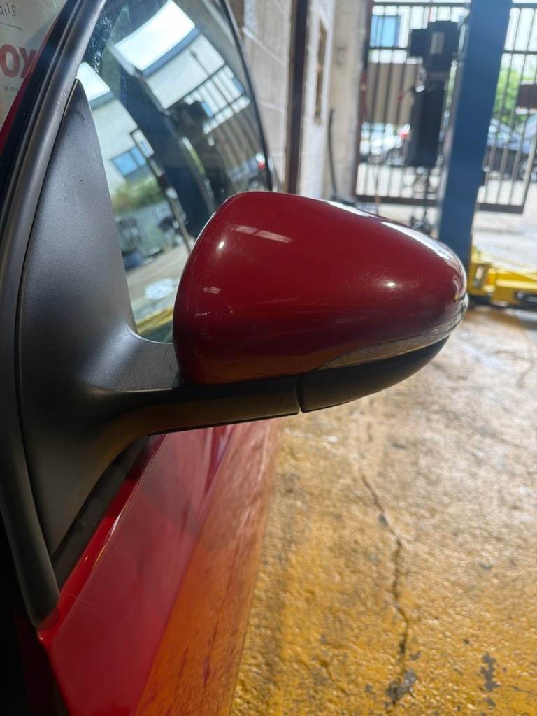 VW GOLF MK6 PASSENGER MIRROR COMPLETE LY3D RED 2008-12 - COMPLETE MIRROR